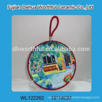 Wholesale ceramic pot holders with lifting rope